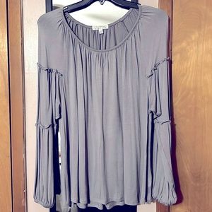 French Laundry Vintage 1X top long sleeve gray